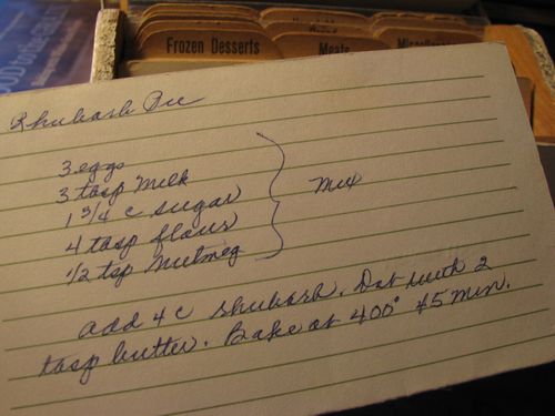 Mom's rhubarb pie recipe