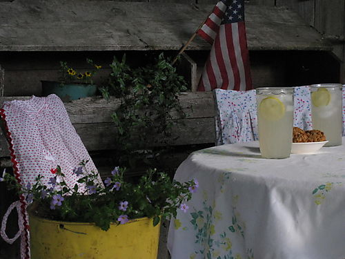 Front porch cookies and lemonade