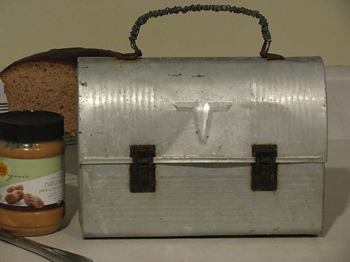 Yard sale aluminum lunchbox