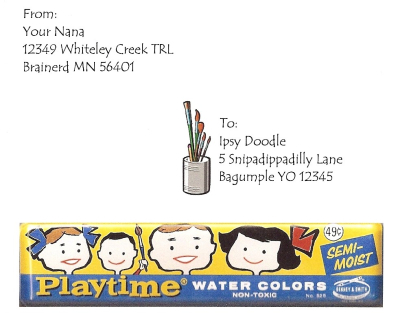 Playtime watercolors postcard