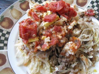 Beef & cabbage with rice