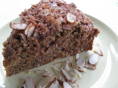 Rhubarb almond coffeecake