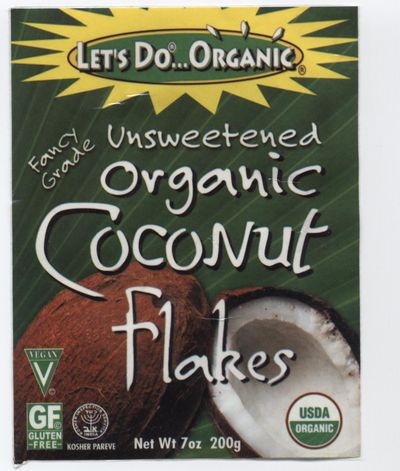Coconut flakes label