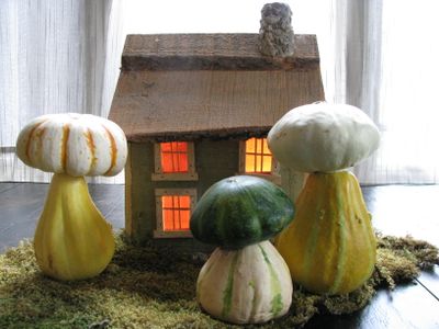 Squash toadstool centerpiece