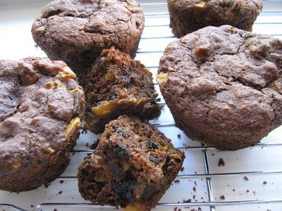 Peachy beany muffins