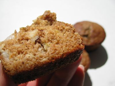 Pear pecan muffins baked