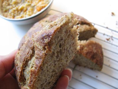 Flax soda bread wedge
