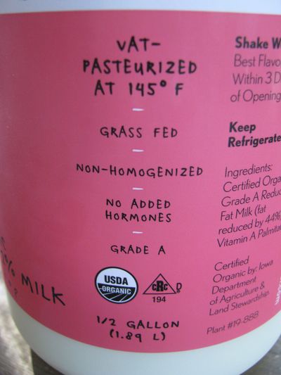 Kalona milk label