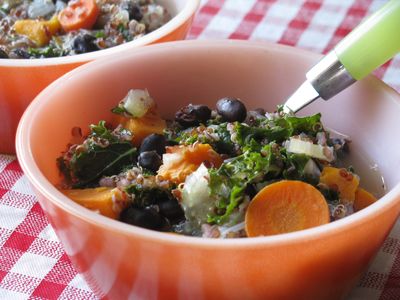 Kale quinoa black bean soup