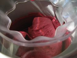 Churned beet ice cream