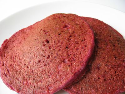 Quinoa beet pancakes