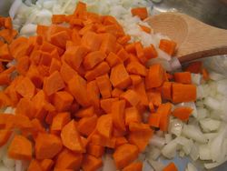Diced carrots and onions