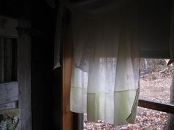 Draped eyelet pocket party apron curtain