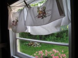 Dishtowel curtains