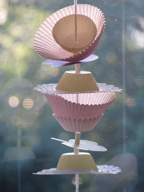 Pink cupcake liner garland