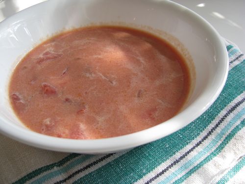 Tomato soup blended and chunky