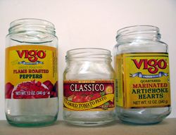 Jars of roasted peppers pesto artichokes1