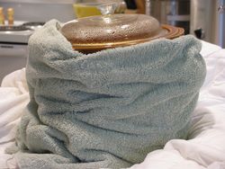 Crockpot yogurt towel wrap