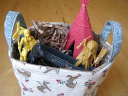 Cowboy indian fabric basket