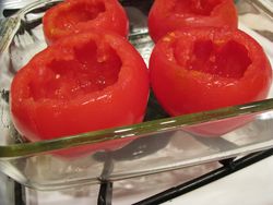 Hollowed tomatoes