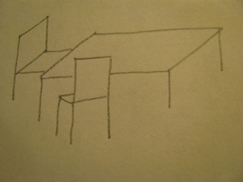 Table and chairs sketch