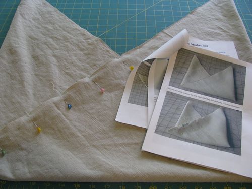 Origami market bag folding