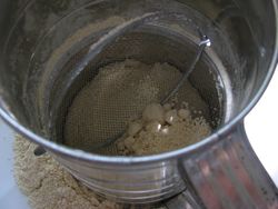 Sifting coconut flour