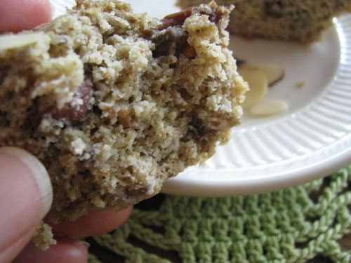 Almond pulp muffin quartered