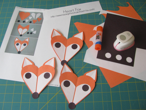 Heart fox valentines